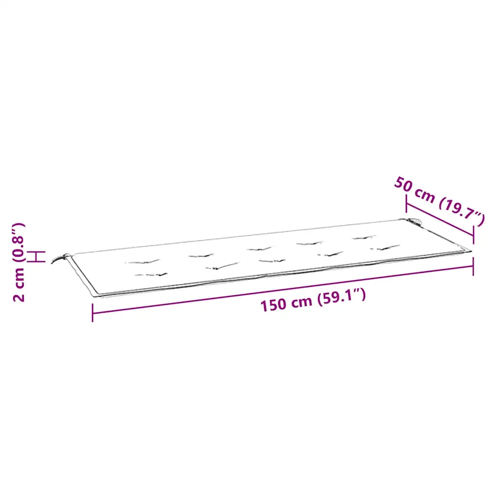 Cuscino per Panca-Cuscini per panchina Beige 150x50x4 cm in Tessuto Oxford