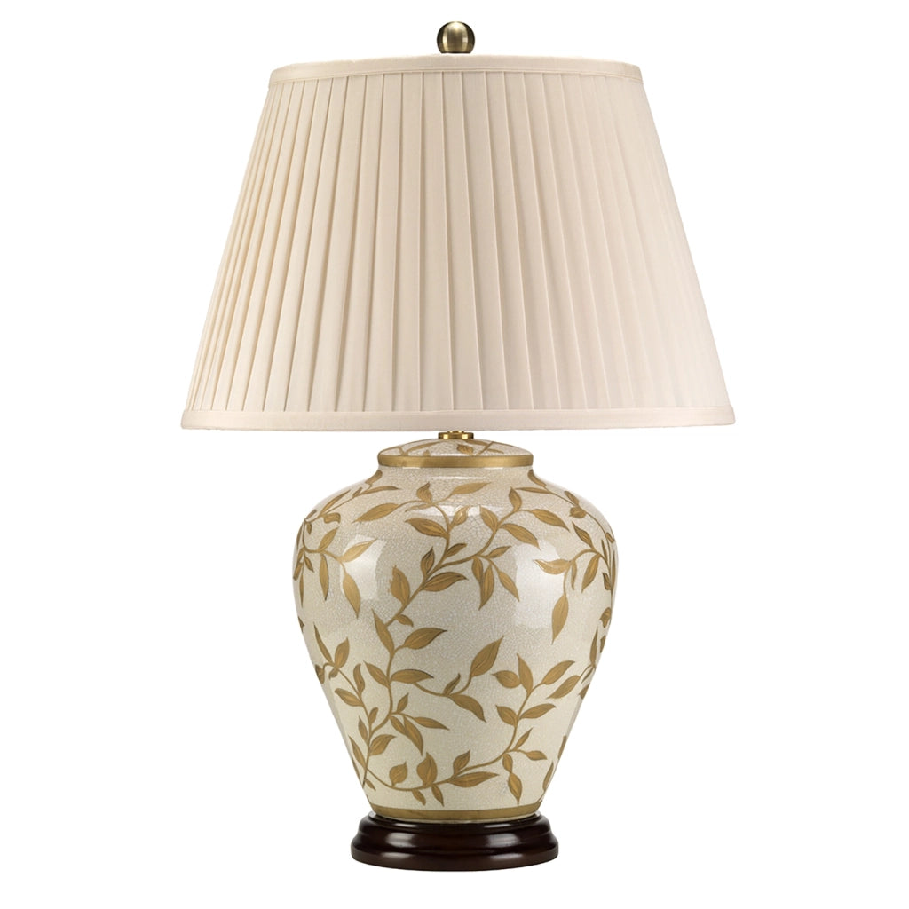 Lampada Da Scrivania Contemporanea Leaves Brown Gold Porcellana Oro 1 Luce E27