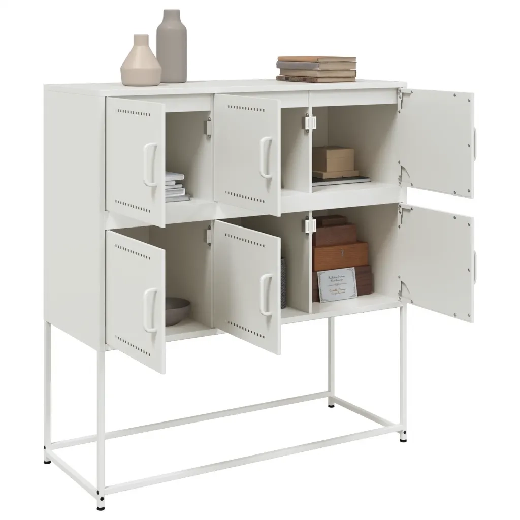 Credenza | Madia | Buffet da pranzo | Armadio da pranzo Bianca 100,5x39x107 cm in Acciaio