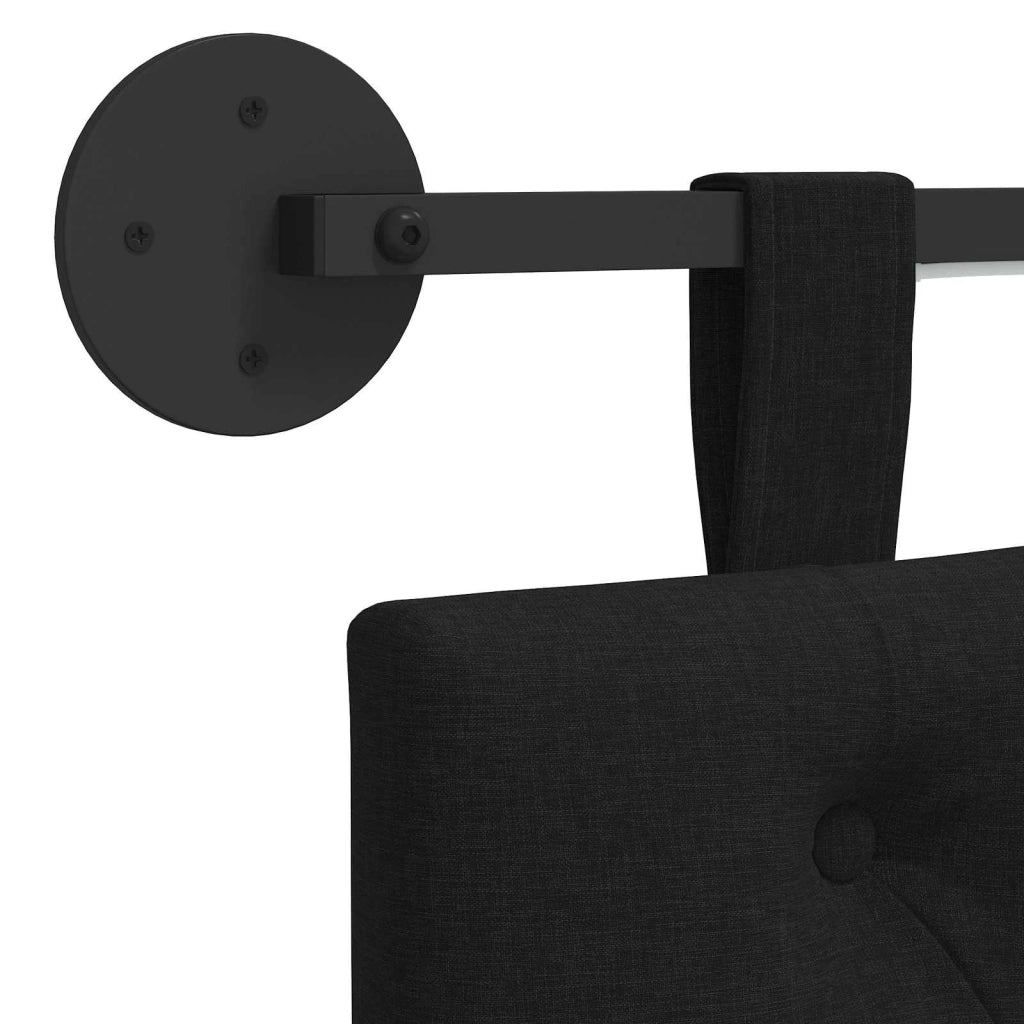 Testiera | Testata sospesa Con luce LED Nero Tessuto