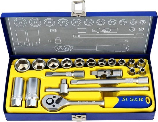 Set di chiavi a doppio fine da 20 pezzi 3/8 pollici con profilo LOCK-DRIVE - Acciaio Cr-Mo