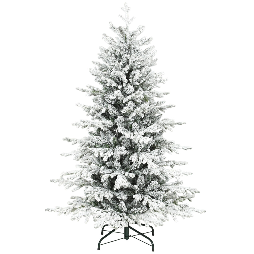 Albero di Natale Artificiale 150cm con Neve ¨C zephmum ¨C 1162 Rami, Pieghevole, Base in Metallo