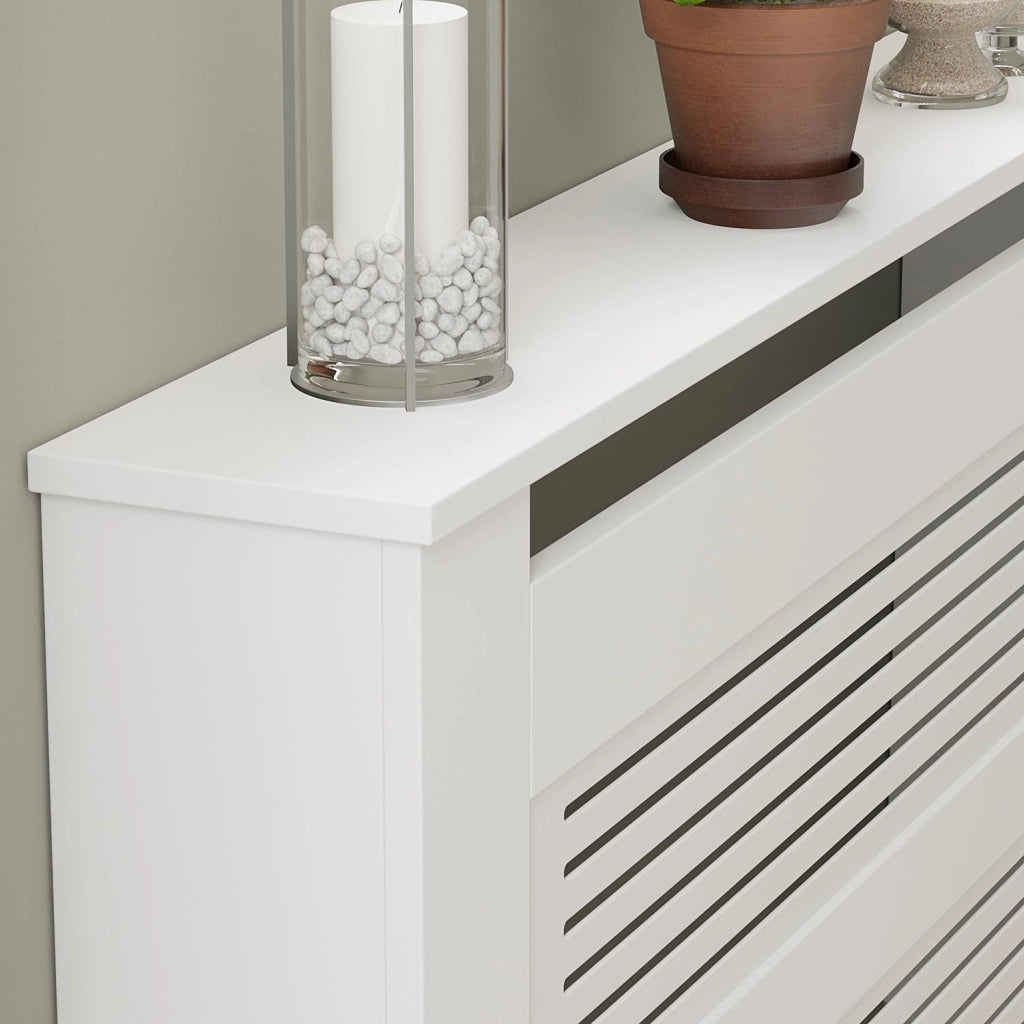 Armadio radiatore in legno "Termora" 112 x 19 x 82 cm - Bianco