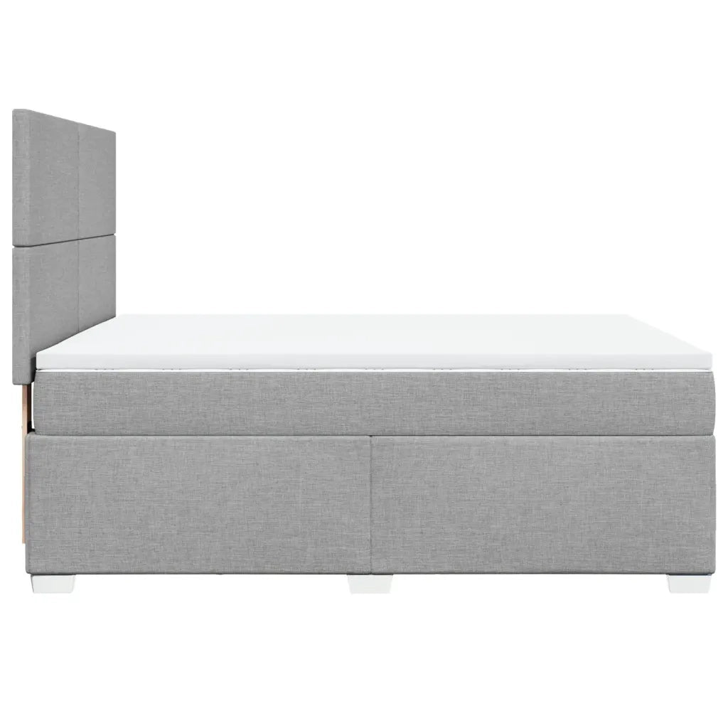 Giroletto a Molle con Materasso Grigio Chiaro 140x200cm Tessuto 3290504