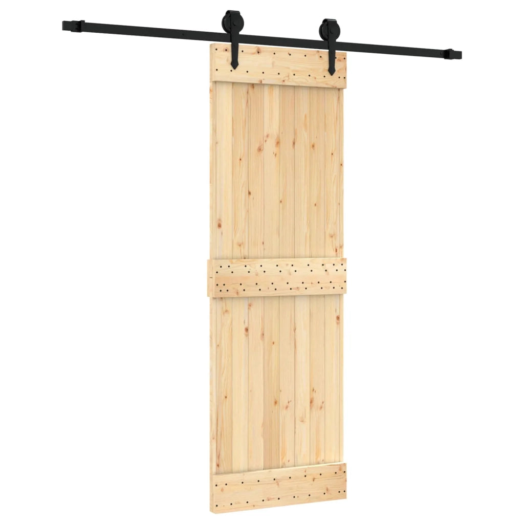 Porta scorrevole Naturale e Nero 70 x 210 cm