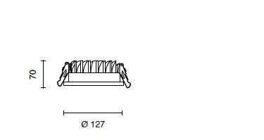 REX FARETTO DA INCASSO LED 4000K 1700LM 20W IP20 BIANCO  D.12,7CM