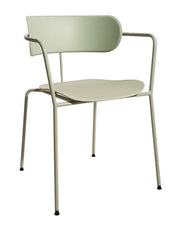 Set 4 poltrone in metallo verde con fondino e schienale polipropilene verde