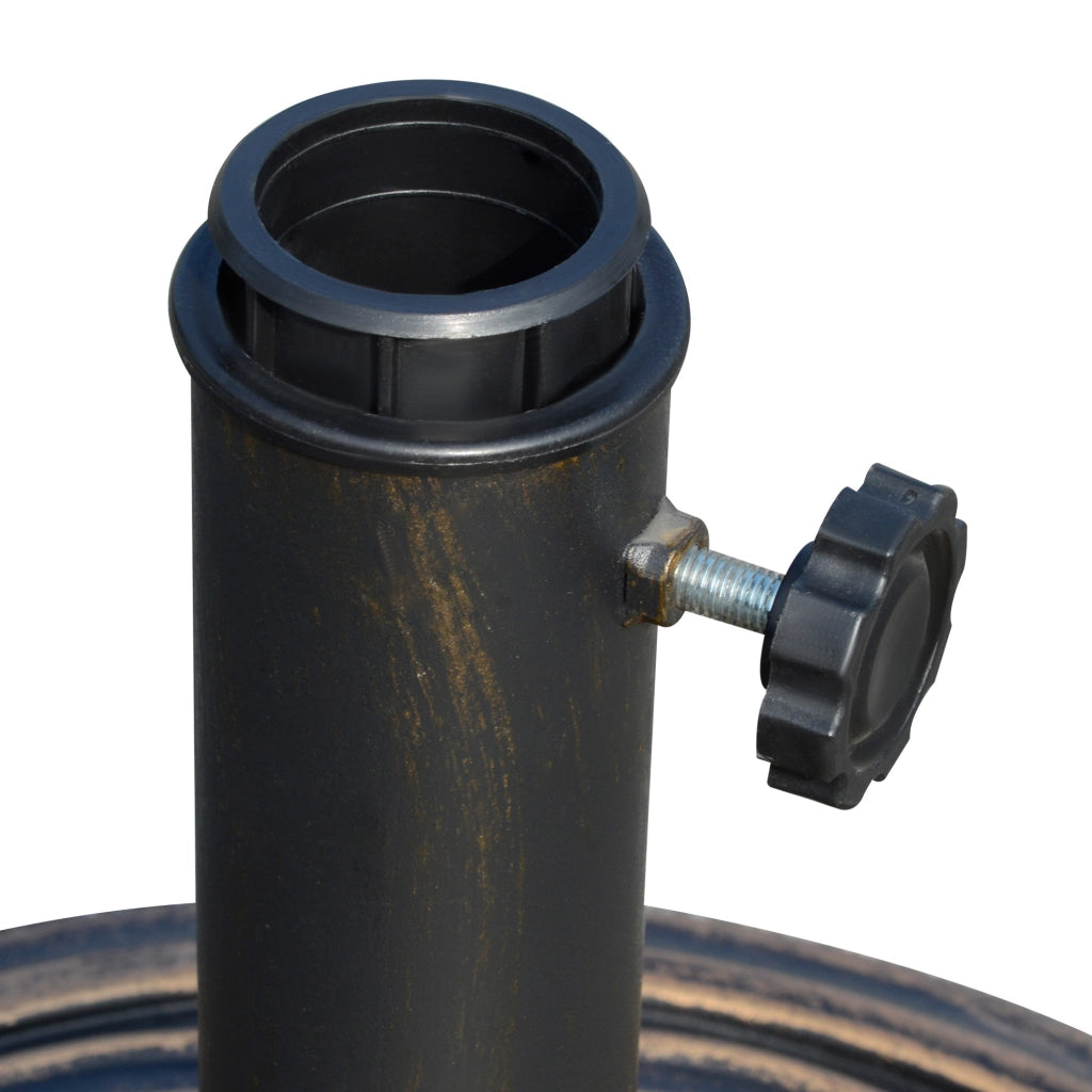 Base per Ombrellone Rotonda da 12kg in Resina con Decorazione, per Pali da 38mm e 48mm, ¦µ45x33cm, Bronzo