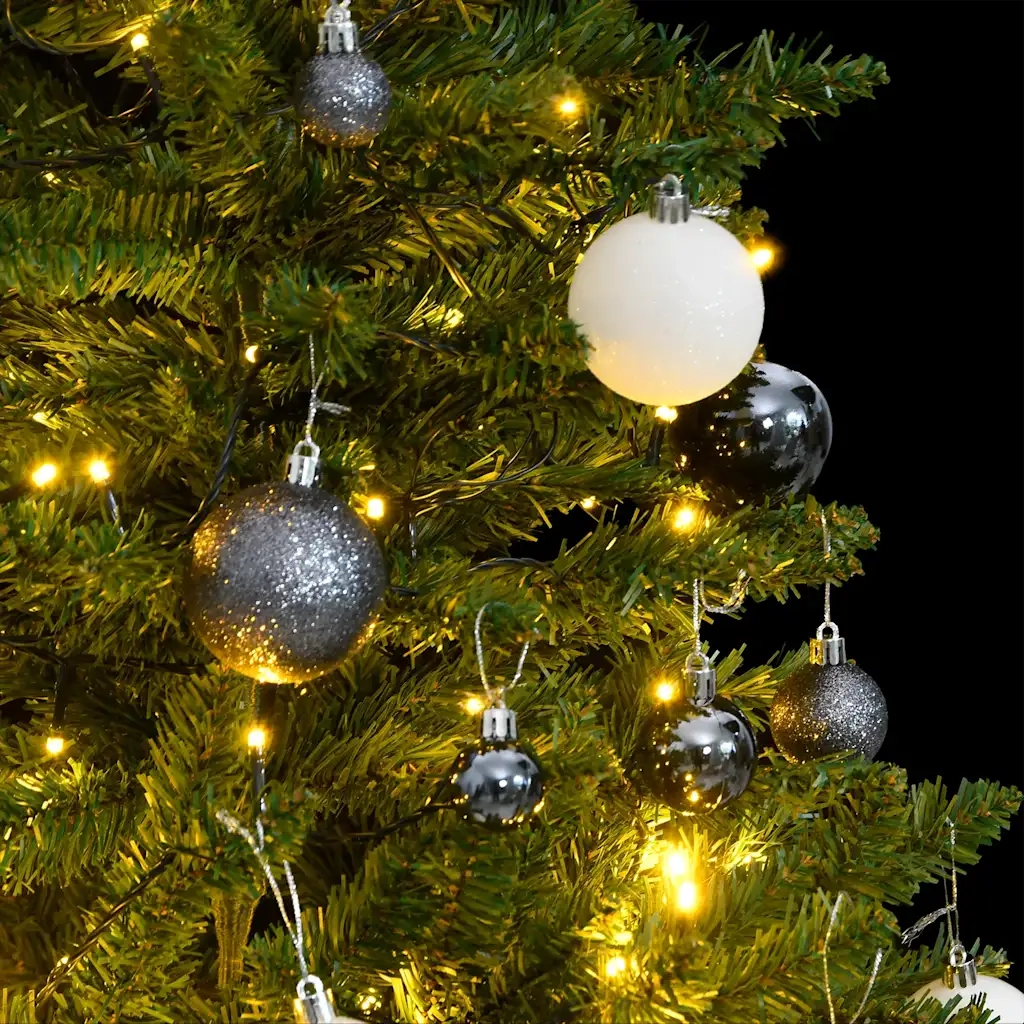 Albero Natale Incernierato con 150 LED e Palline 120 cmcod mxl 107980