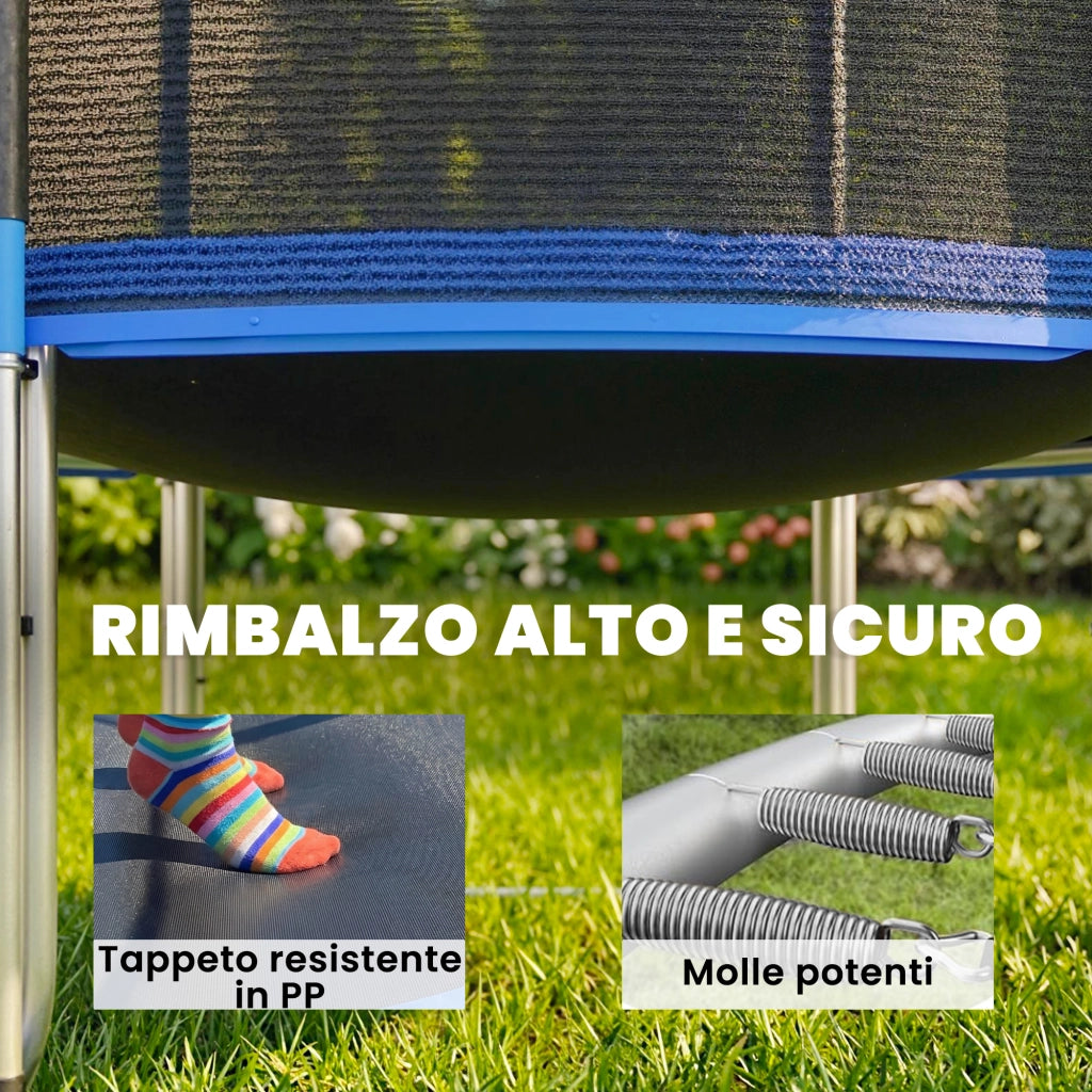 Trampolino da giardino 305 cm con rete ¨C zephmum ¨C Grigio