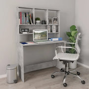 Scrivania con Mensole Grigio Cemento 110x45x157cm in Truciolato cod mxl 64344