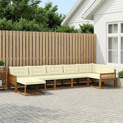 Set di divani da esterno con cuscino 7 pcs Naturale e Crema