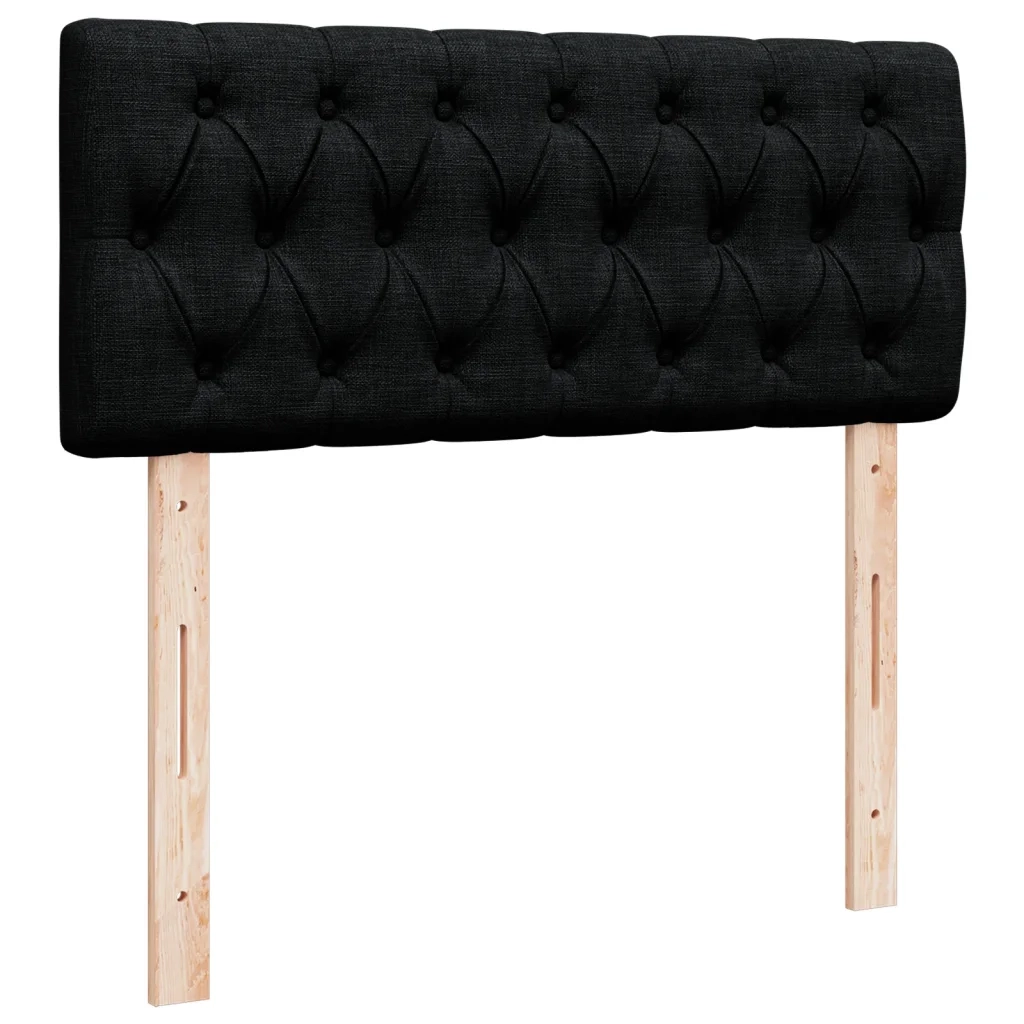 Giroletto a Molle con Materasso Nero 120x190 cm in Tessuto