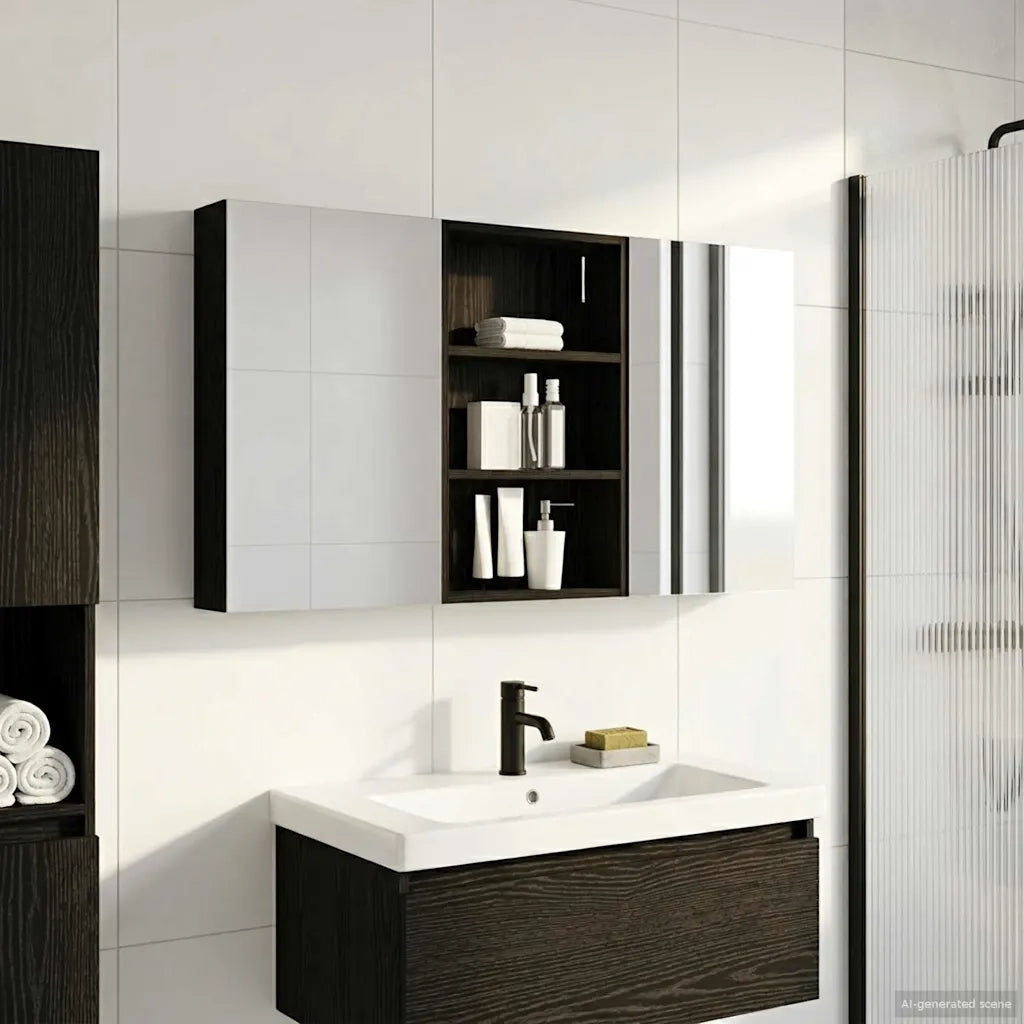 Set di Armadi da Bagno con porta 3 pcs 120 x 10,5 x 60,5 cm 3403729