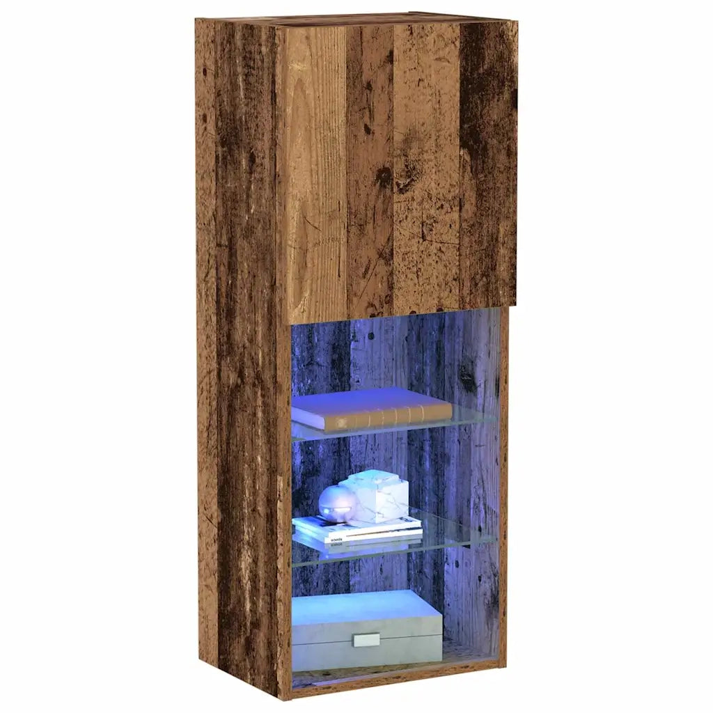 Set mobile TV | Armadietto TV | Mobile Porta TV con LED Legno vecchio 40,5 x 30 x 102 cm