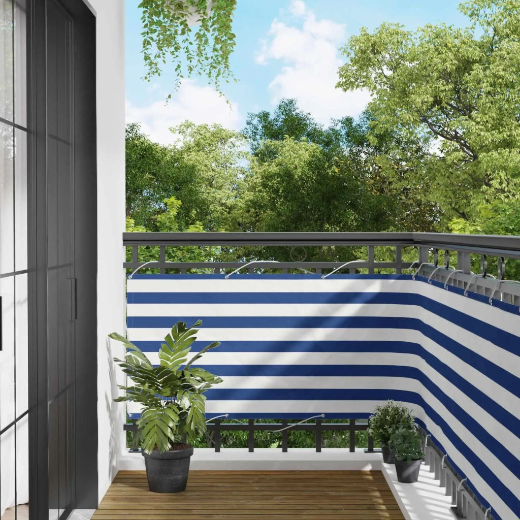 Schermo da balcone Blu e Bianco 75 x 200 cm 42030637