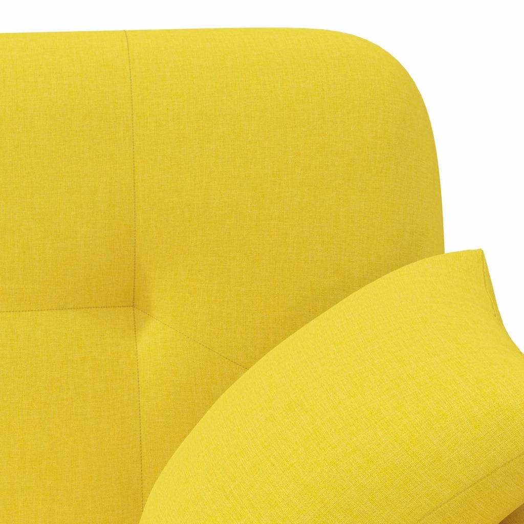 Loveseat con bottoni imbottiti Giallo Chiaro 120 x 65 x 79 cm 42041818