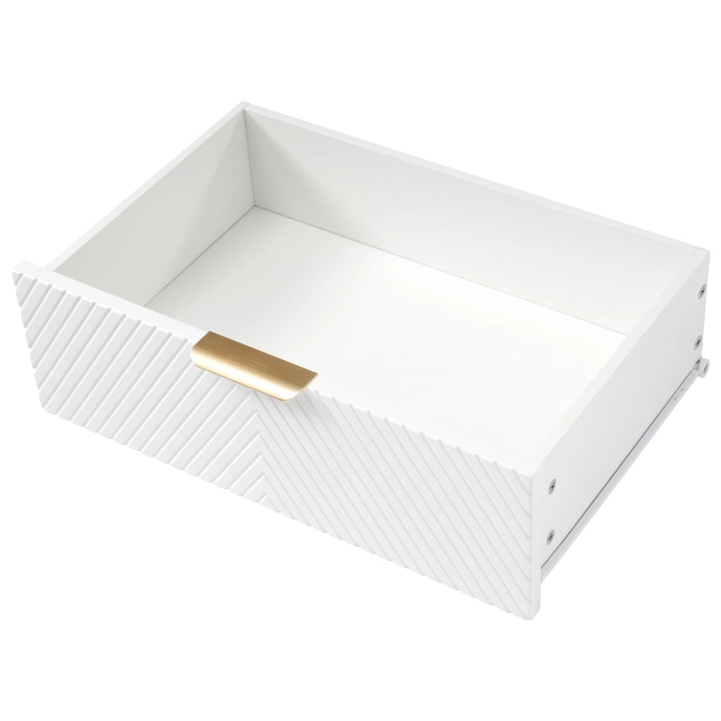 Comò con 6 cassetti e divisori rimovibili vetro marrone e metallo bianco 120 × 40 × 76 cm