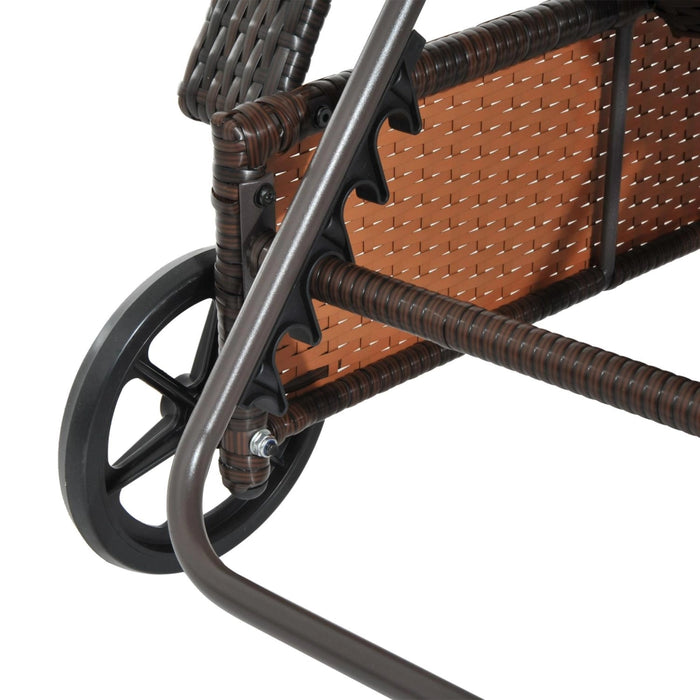 Lettino da Giardino Prendisole Relax in Rattan Sintetico Marrone