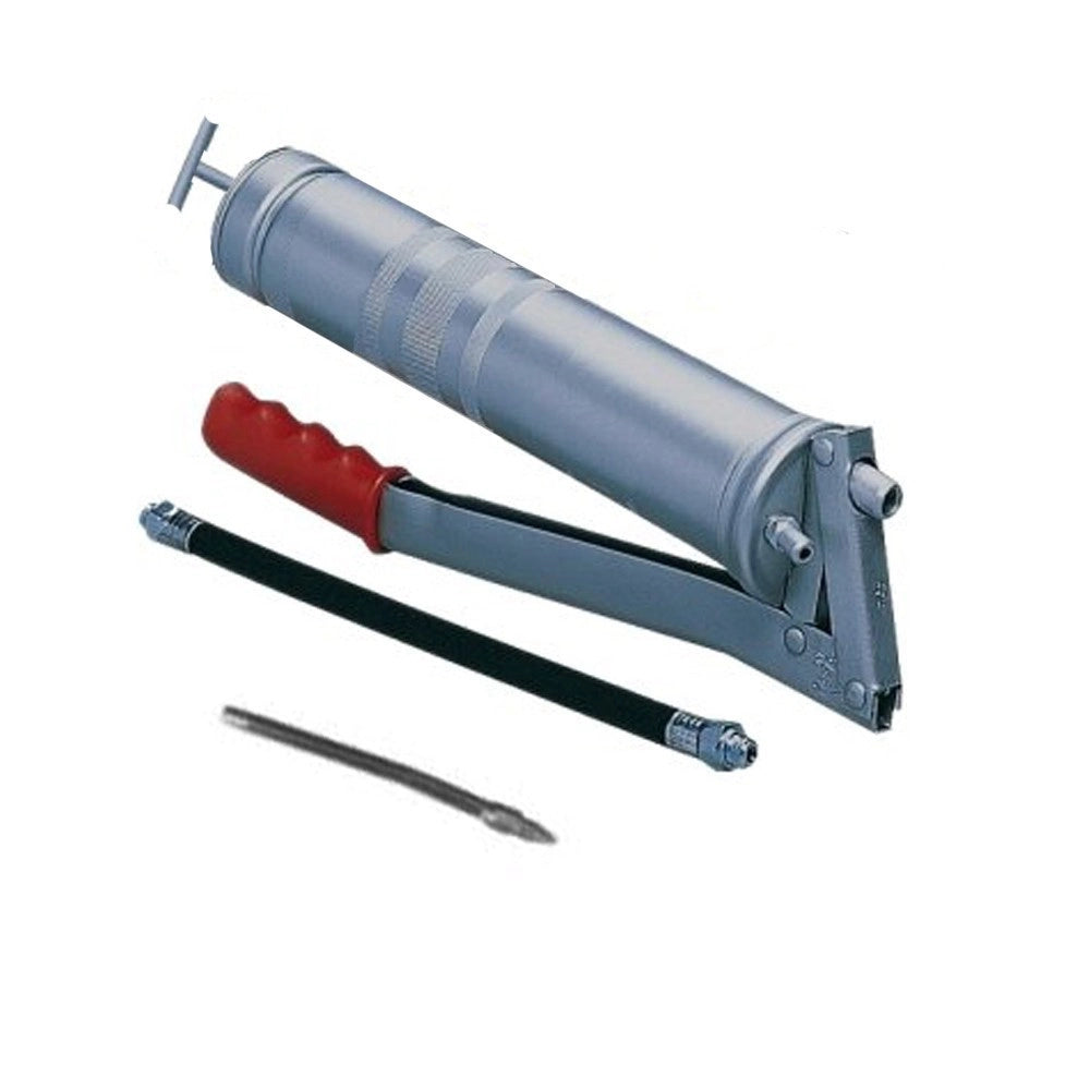 Trade Shop - Ingrassatore Pompa Manuale Per Grasso Pistola Ingrassaggio 500ml Tubo Flessibile -
