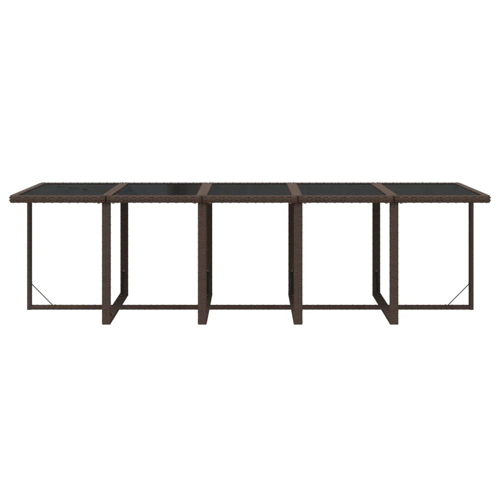 Set da Pranzo per Giardino 15 pz con Cuscini Polyrattan Marrone cod mxl 38860