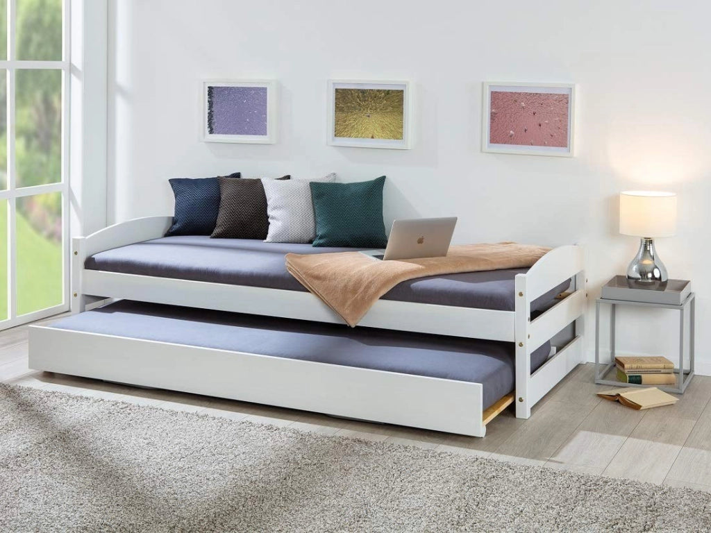 LETTO MULTIFUNZIONALE VINDAS  SINGOLO/MATRIMONIALE 97x209x62H PINO MASSELLO