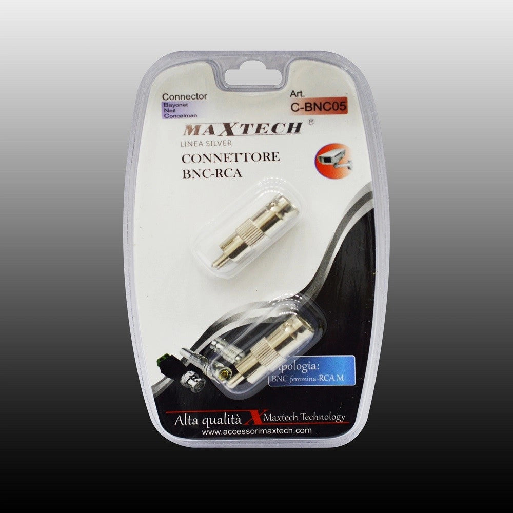 Trade Shop - Connettore Adattatore Video Bnc Femmina Ad Rca Maschio Sorveglianza Maxtech C-bnc05 -