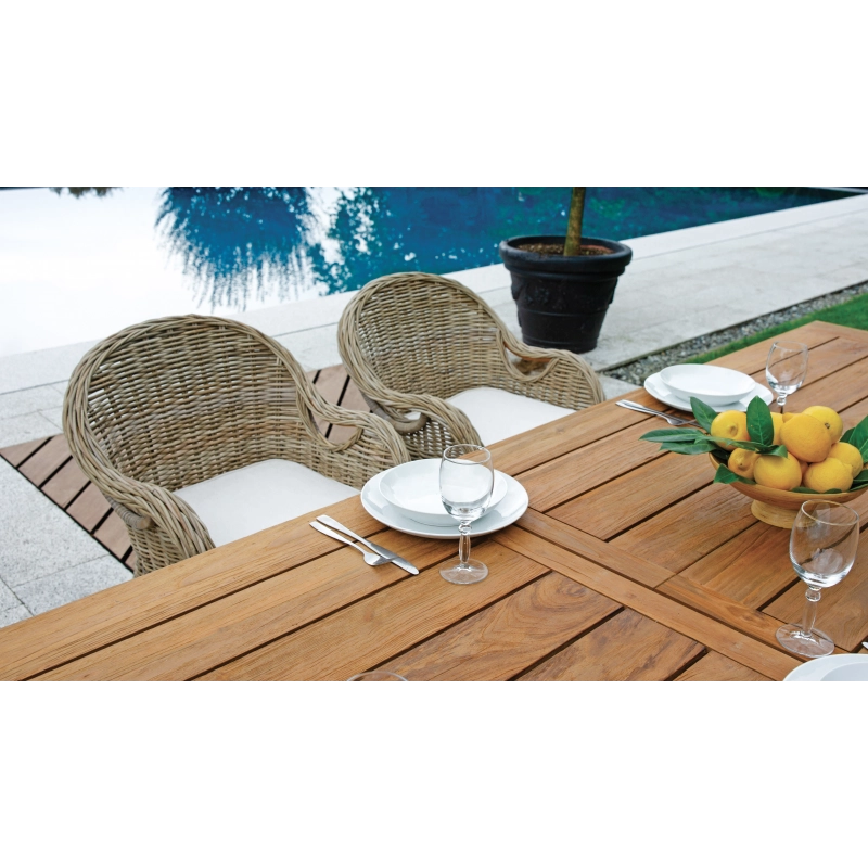 Tavolo Sumatra 180/250*100 In Teak Riciclato Moia