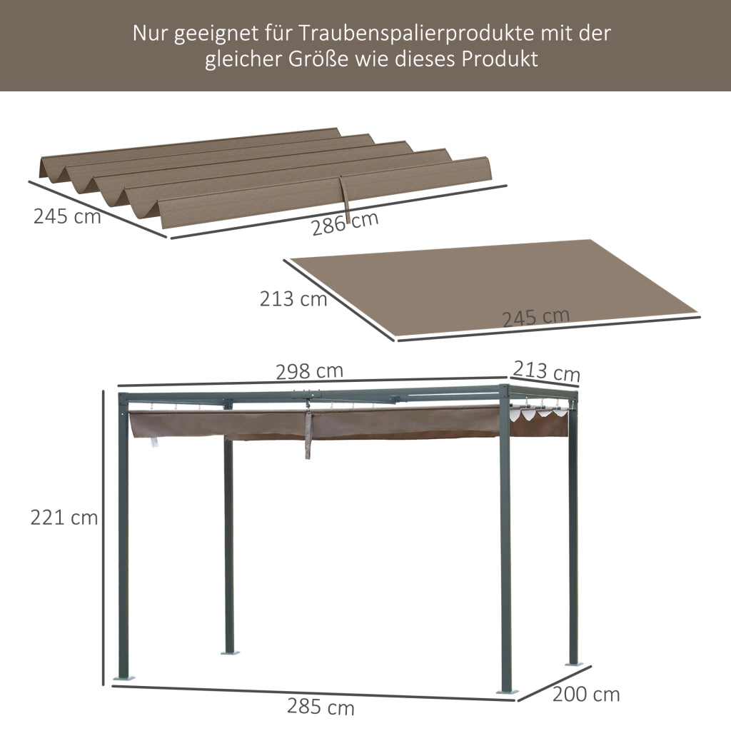 Copertura per Gazebo da Giardino ¨C zephmum ¨C Marrone 285x200 cm