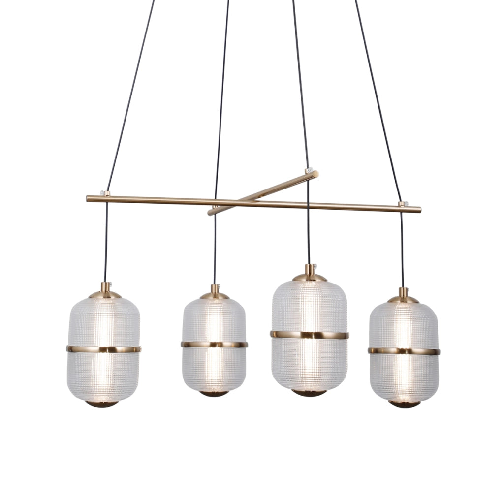 Lampada sospensione ALANI nera oro vetro LED 24W Italux