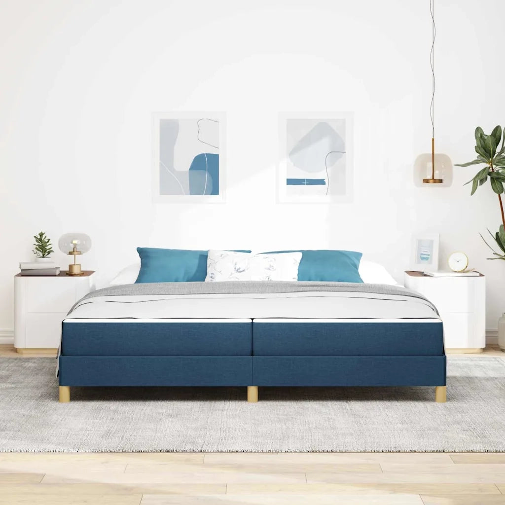 Letto a molle con materasso Blu 200 x 200 cm Tessuto 3398597