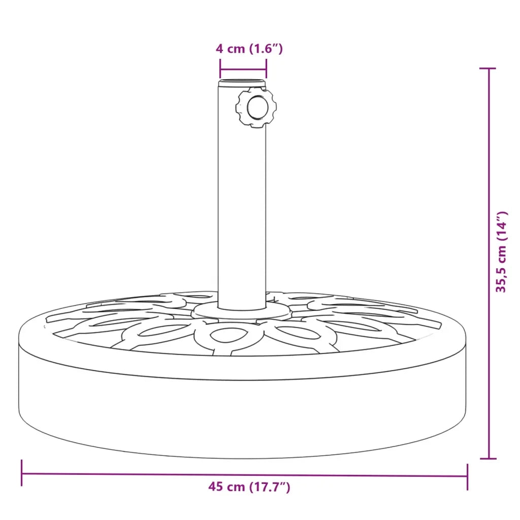 Base per Ombrellone per Pali ?38/48 mm 25 kg Rotonda CFW8543891