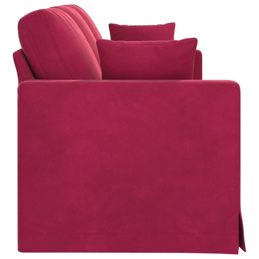 Divano Rosso Vino 198 x 78 x 80 cm Velluto