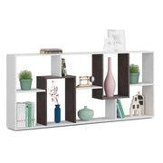 Scaffale Libreria 8 Vani Reversibile Verticale O Orizzontale Mobile Divisorio Da Parete Design Moderno Per Soggiorno Studio E Living 180 x 80 x 25 Cm Bianco E Ossido