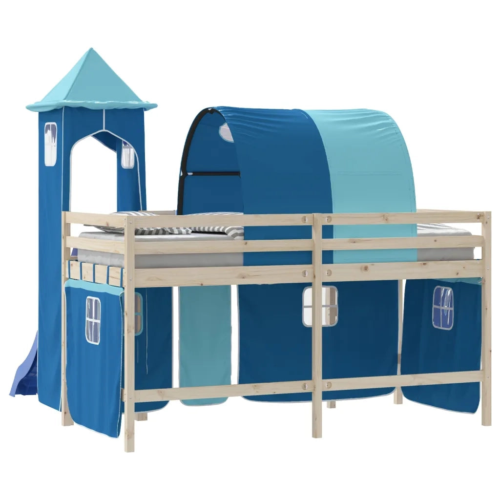 Tende per Letto a Soppalco con Tunnel e Torre Blu CFW4071040
