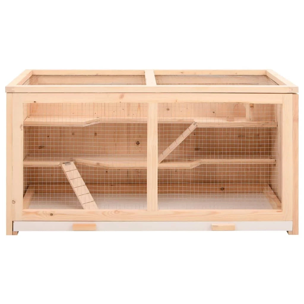 Gabbia per criceti 104 x 52 x 54 cm in legno massello di abete marrone 02_0041677
