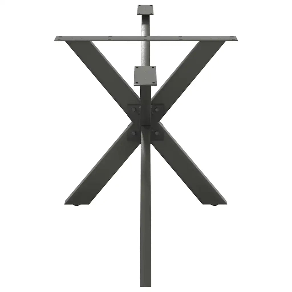 Gamba per Tavolo da Pranzo a Forma di Ragno Antracite 150x78x(72-73) cm Acciaio