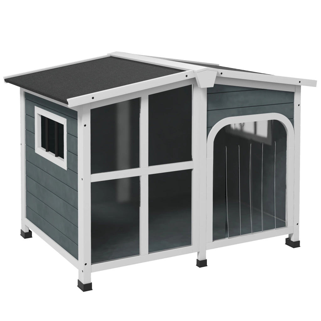 Casetta per Cani Piccoli con Tetto Aprile e Fondo Estraibile ¨C zephmum ¨C 101x66.5x70.5 cm Grigio