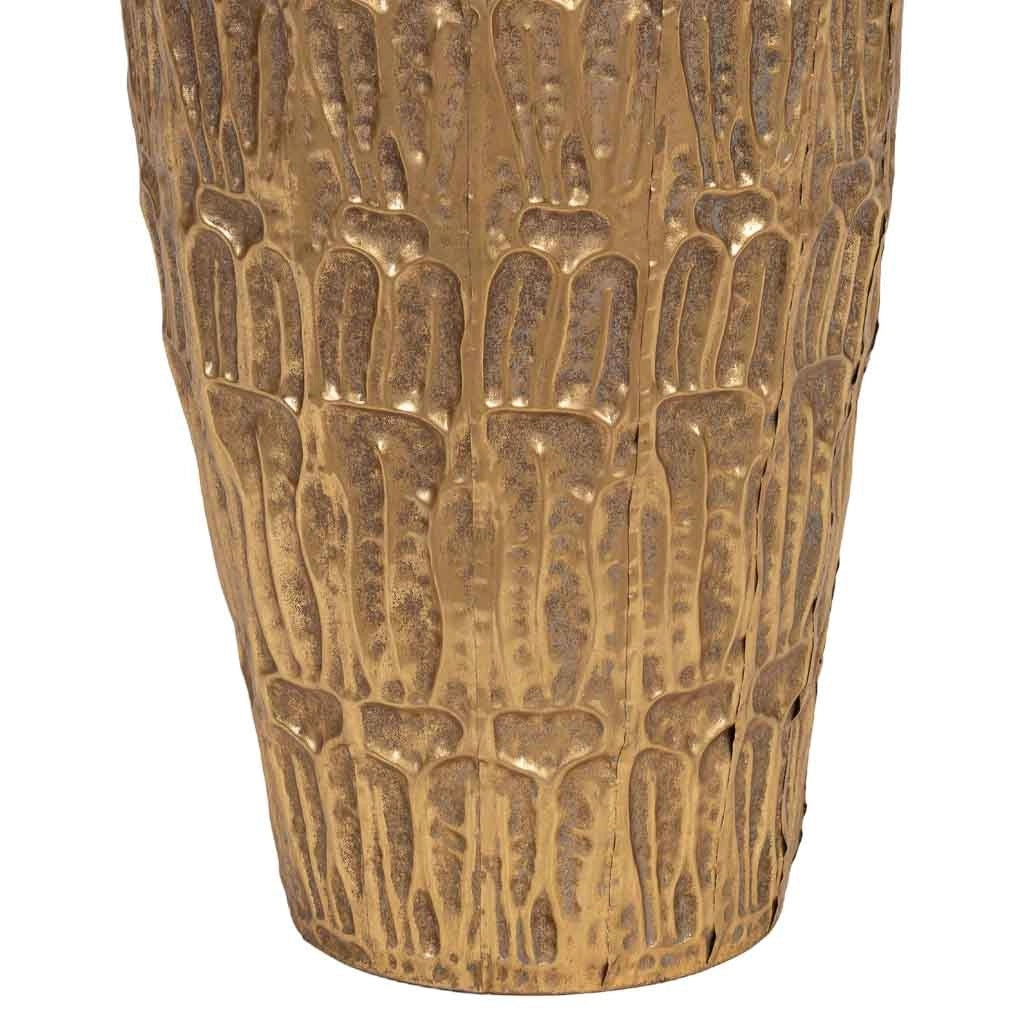 Vaso da fiori in metallo dorato 36x36x90h cm
