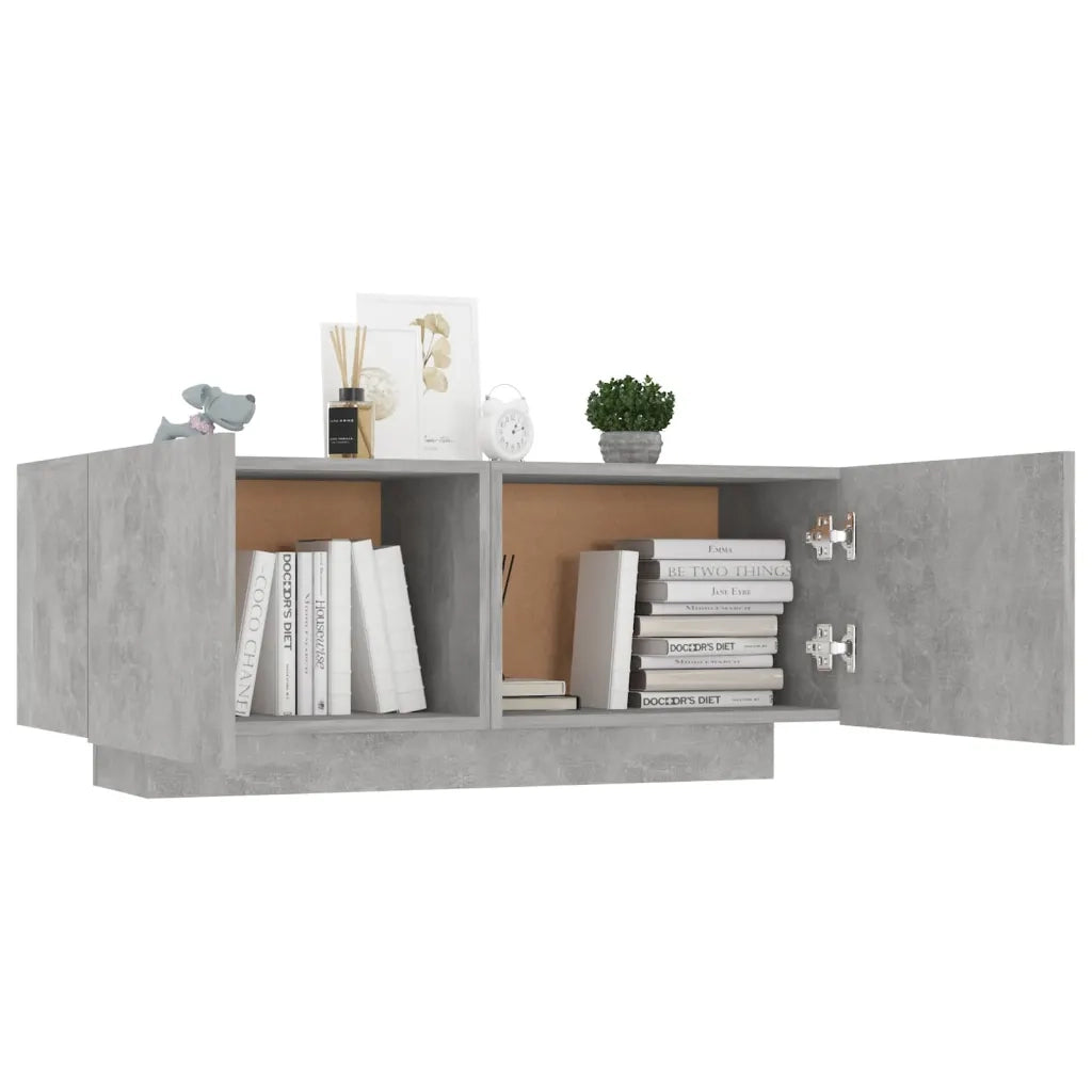 Comodino Grigio Cemento 100x35x40 cm in Legno Multistrato 3082769