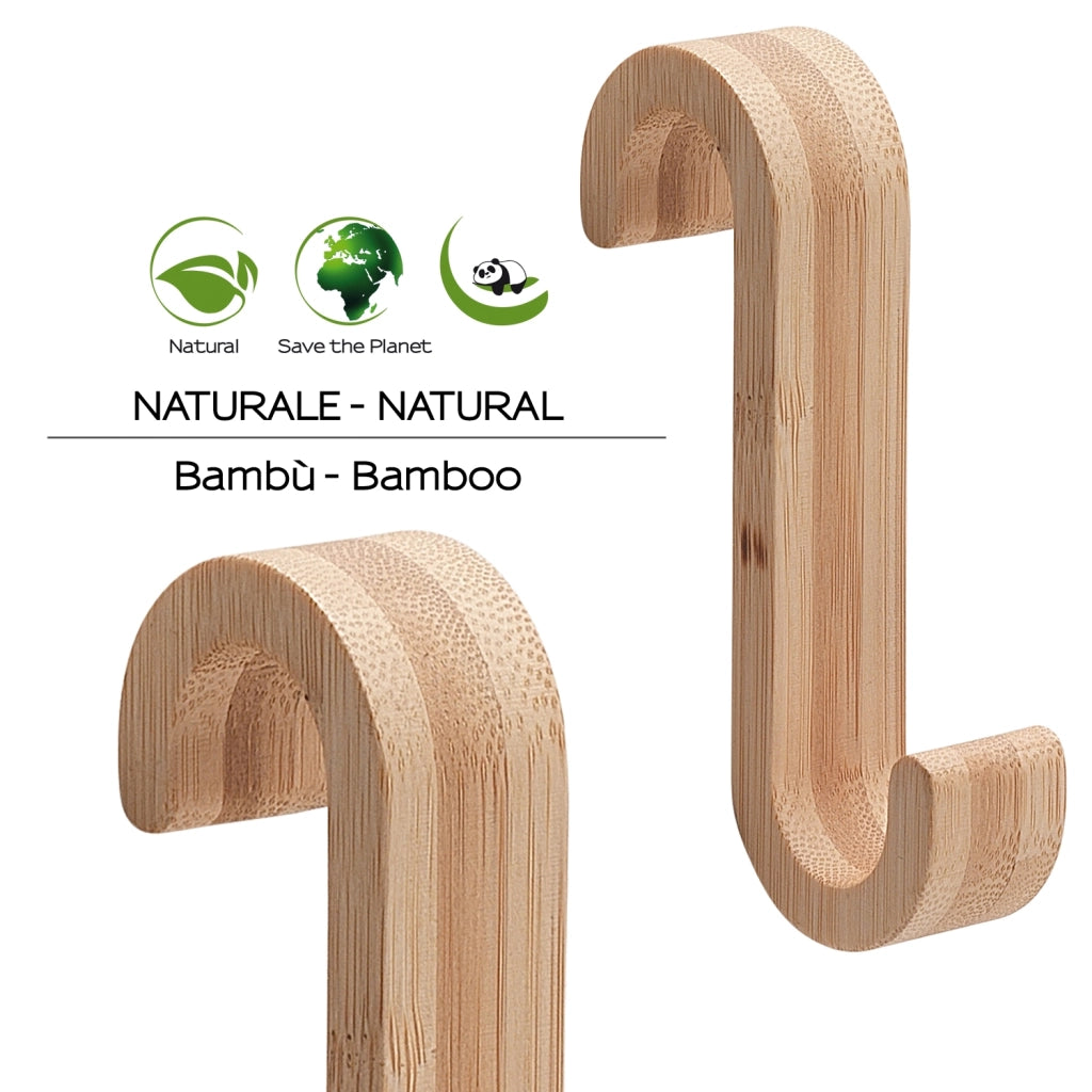GANCIO APPENDIABITI MERLINO 3X6XH13CM BAMBU.