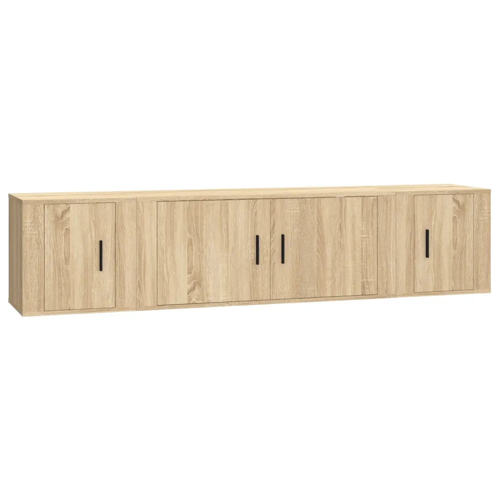 Set di Mobili Porta TV 3 pz | Armadietto TV | Mobile Porta TV Rovere Sonoma in Legno Multistrato