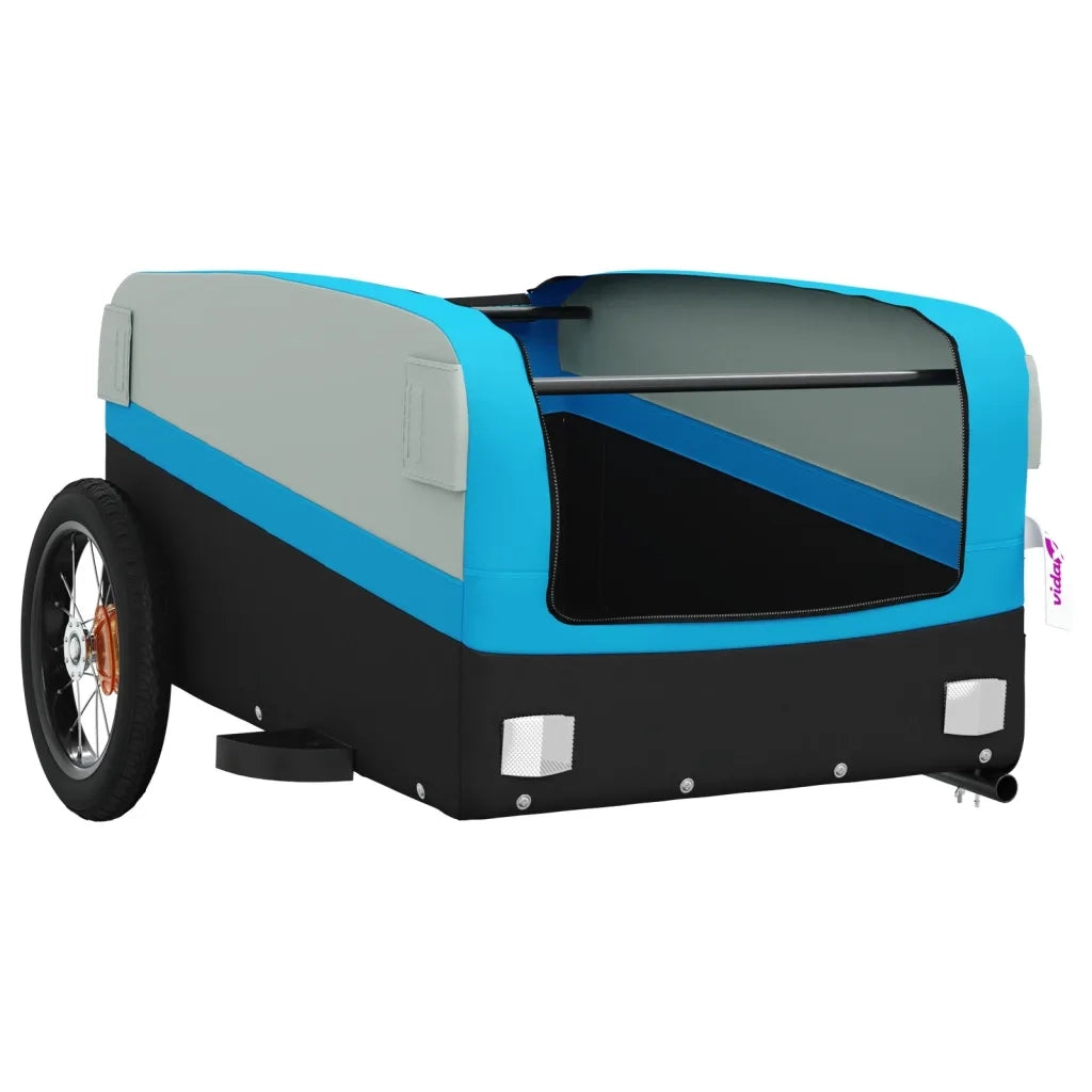 Rimorchio da Bici Nero e Blu 30 kg in Ferro 94037