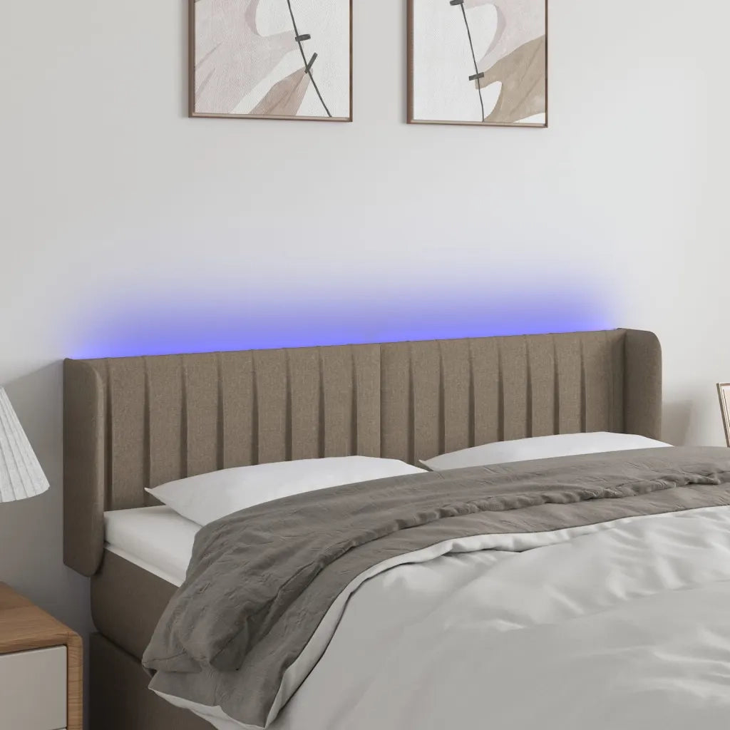 Testiera a LED Tortora 147x16x78/88 cm in Tessuto cod mxl 33293