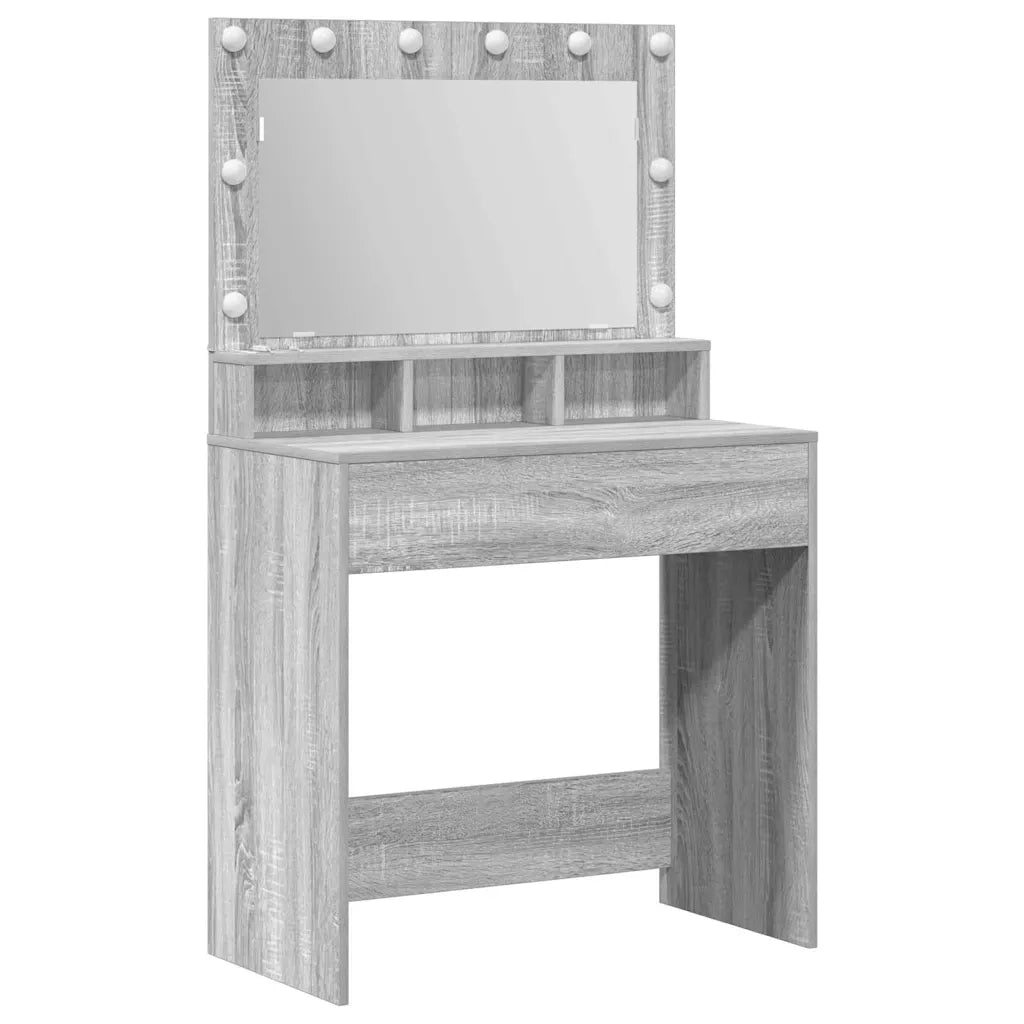 Tavolo da Trucco con specchio Grigio Sonoma 78,5 x 41 x 135 cm 865114