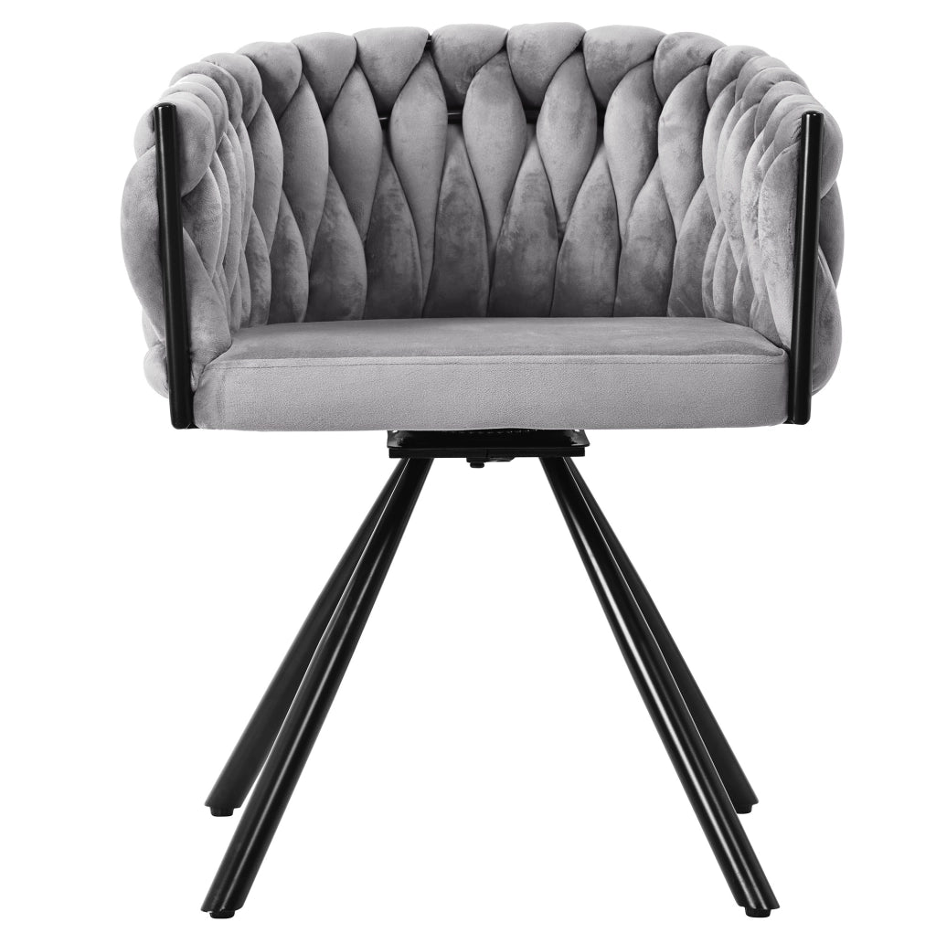 Set di 2 sedie girevoli 360° in velluto grigio