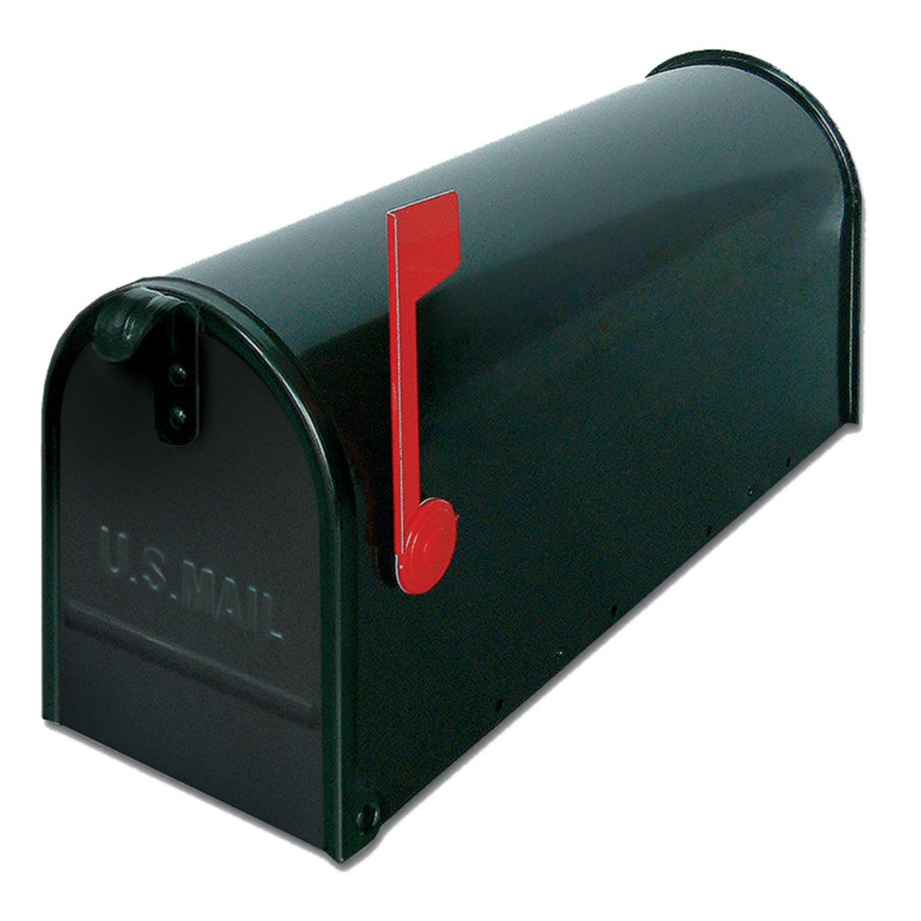 ALUBOX Cassetta Posta Americana 22X17X48 Cm Cassetta Postale In Lamiera Zincata Cassetta Postale Da Esterno Formato Rivista Con Bandierina COLORE: NERO