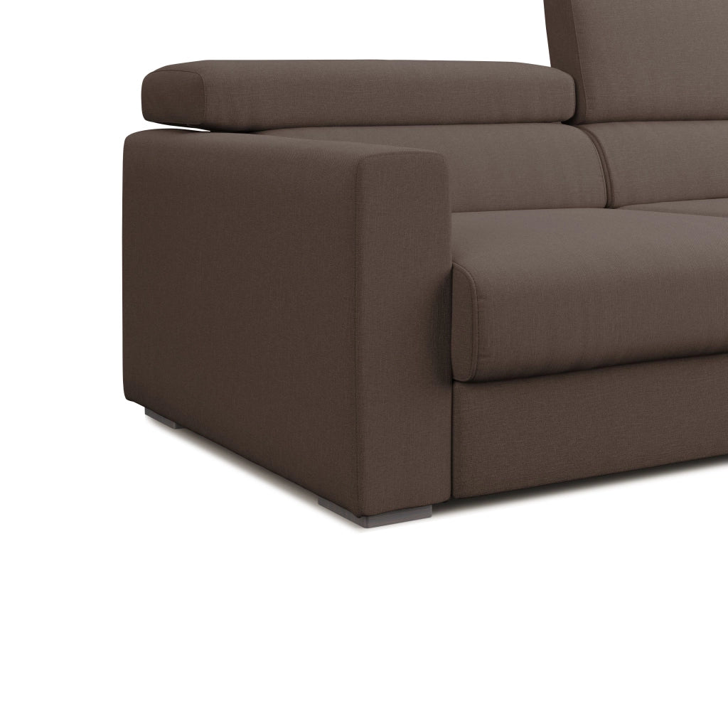 Dylan Divano con pouf estraibile 158 cm marrone