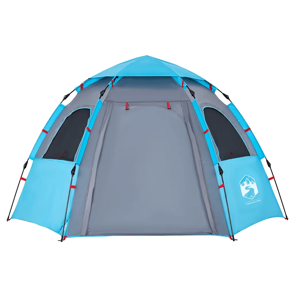 Tenda da Campeggio Cabina 4 Persone-Tenda per Escursionismo Blu a Rilascio Rapido 674376