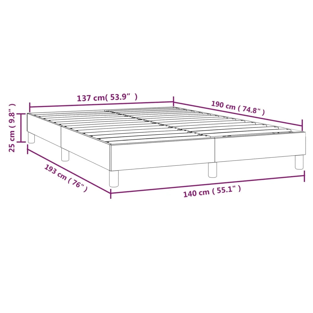 Struttura Letto a Rete a Molle-Giroletto Rosa 140x190 cm in Velluto 863367